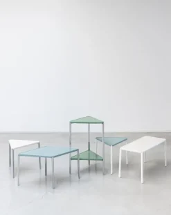 Magis Tambour low table, 44 cm, white - light blue