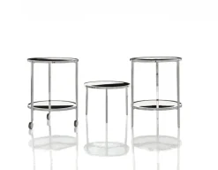 Magis Tambour side table, 65 cm, polished aluminium