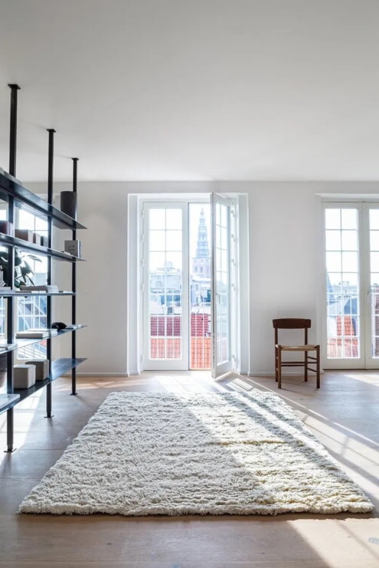 massimo copenhagen Rya rug, cream