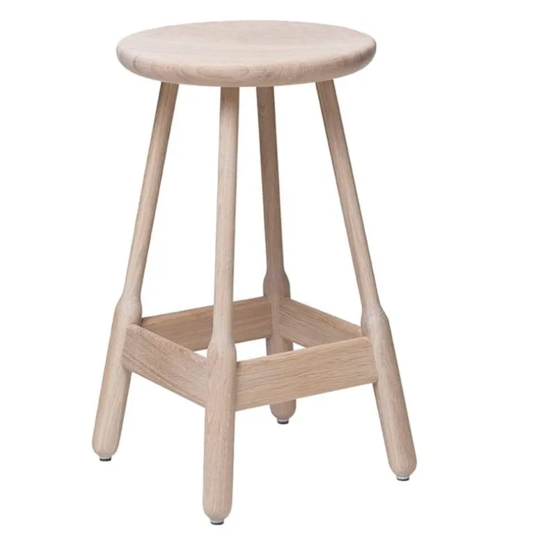 Massproductions Albert bar stool, white oiled oak