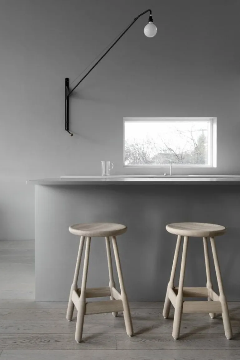 Massproductions Albert bar stool, white oiled oak