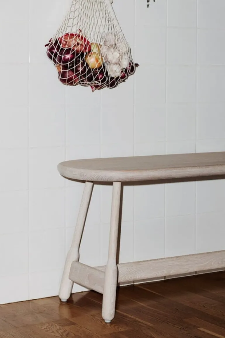 Massproductions Albert bench, white oiled oak