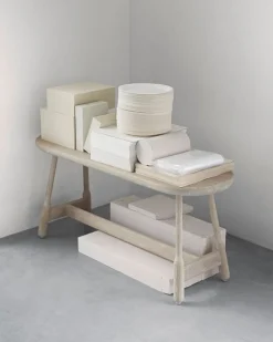 Massproductions Albert bench, white oiled oak