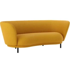 Massproductions Dandy 2-seater sofa, black stained oak - Sahco Safire 0017