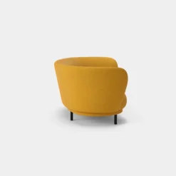 Massproductions Dandy 2-seater sofa, black stained oak - Sahco Safire 0017