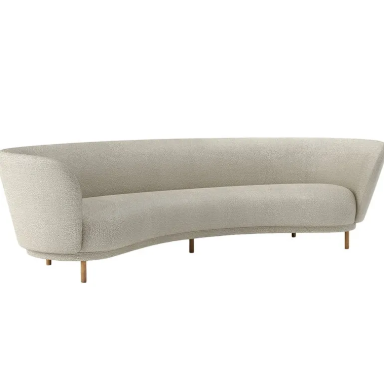 Massproductions Dandy sofa, 4-seater, natural oak - Sahco Safire 007