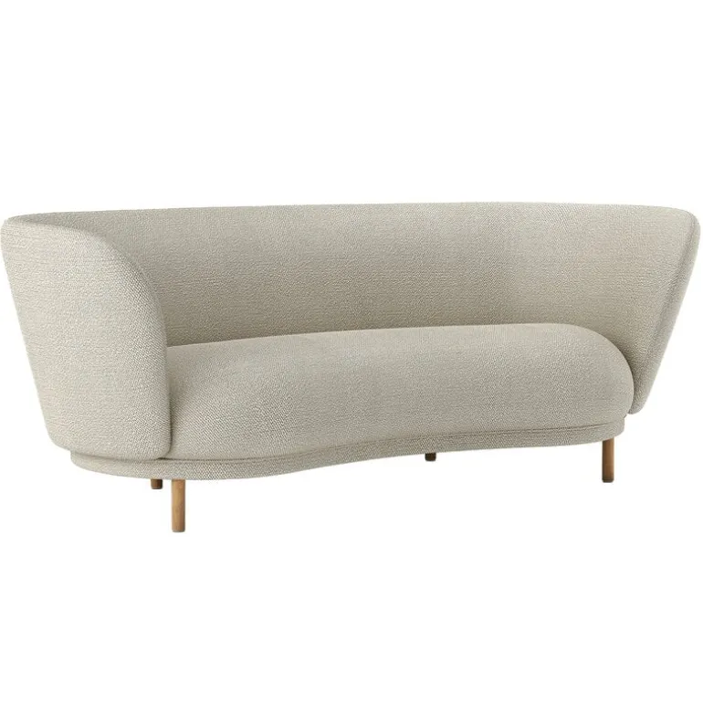 Massproductions Dandy sofa, 2-seater, natural oak - Sahco Safire 007