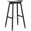 Massproductions Icha bar stool, 75 cm, black stained oak