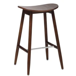 Massproductions Icha bar stool, 65 cm, walnut stained beech