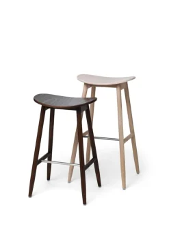Massproductions Icha bar stool, 65 cm, walnut stained beech