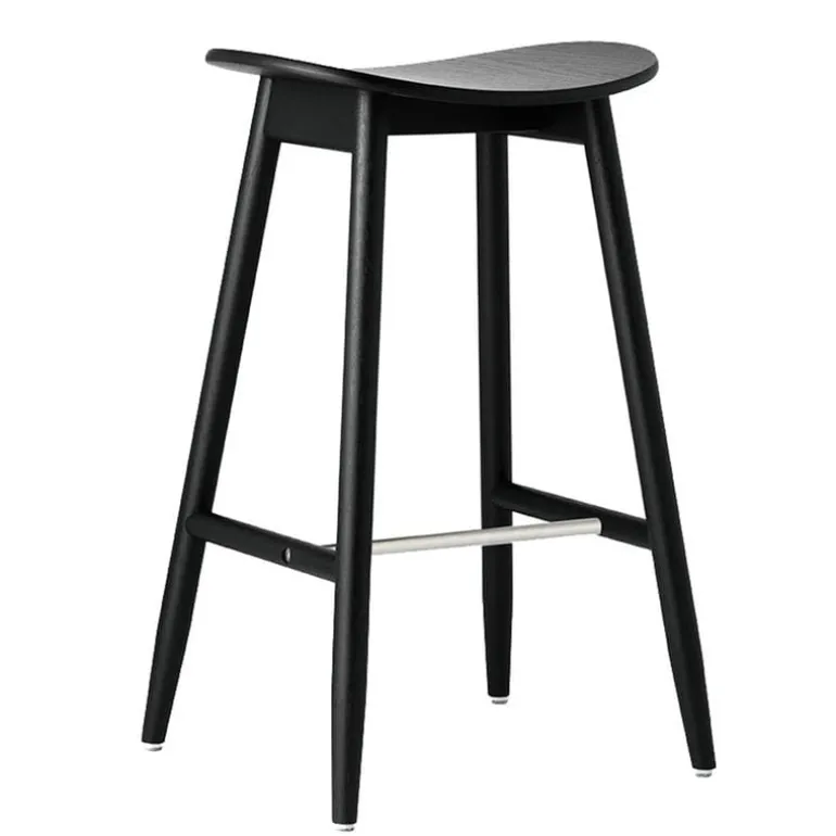 Massproductions Icha bar stool, 65 cm, black stained oak
