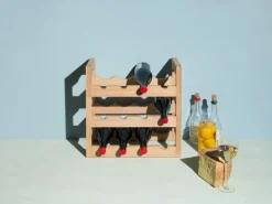 Massproductions Silo stackable wine rack, oiled ash