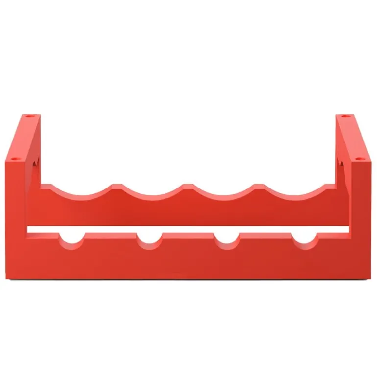 Massproductions Silo stackable wine rack, pure red painted beech