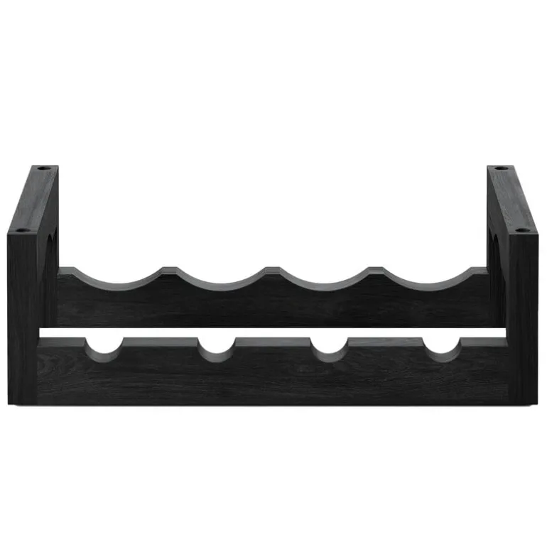 Massproductions Silo stackable wine rack, black stained ash