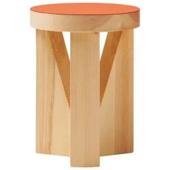 Mattiazzi MC20 Cugino Soft stool, pine - orange linoleum