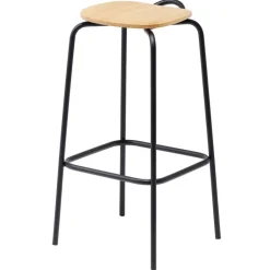 Mattiazzi MC16 Forcina bar stool 74 cm, black steel - ash