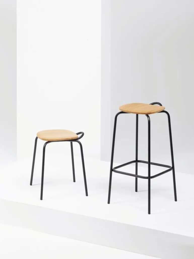Mattiazzi MC16 Forcina stool, black steel - ash