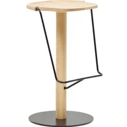 Mattiazzi MC9 Uncino bar stool 77 cm, ash - black metal