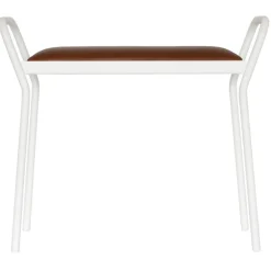 Maze Anyone stool, white - vintage cognac