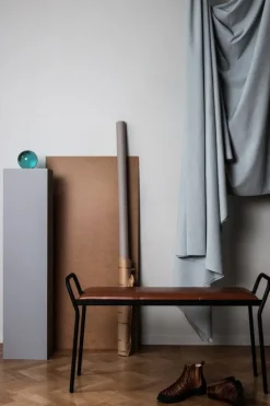 Maze Anytwo bench, black - vintage cognac