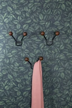 Maze Bill coat rack, XXS, black - walnut stained ash