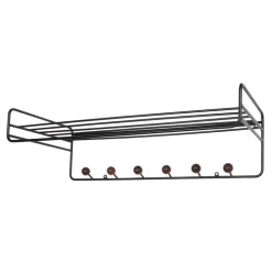 Maze Bill hat rack, black - walnut stained ash
