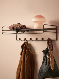 Maze Bill hat rack, black - walnut stained ash