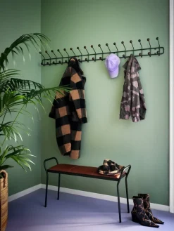 Maze Bill horizontal coat rack, XL, black - walnut stained ash