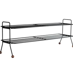 Maze Bill shoe shelf, L, black - walnut stained ash