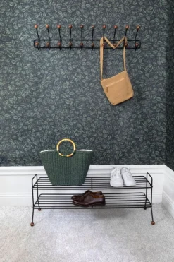 Maze Bill shoe shelf, L, black - walnut stained ash