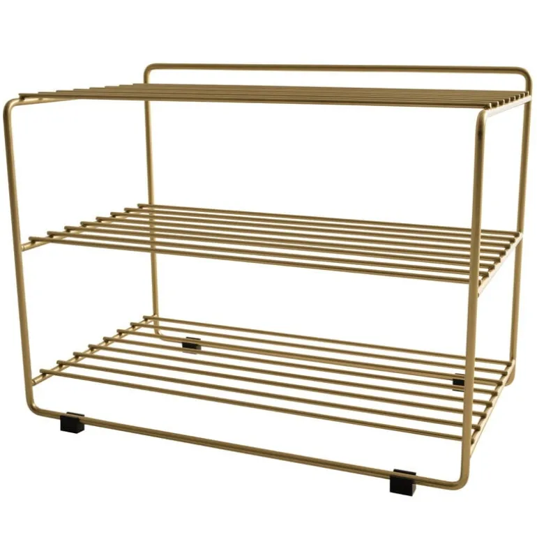Maze Downtown shoe shelf, brass