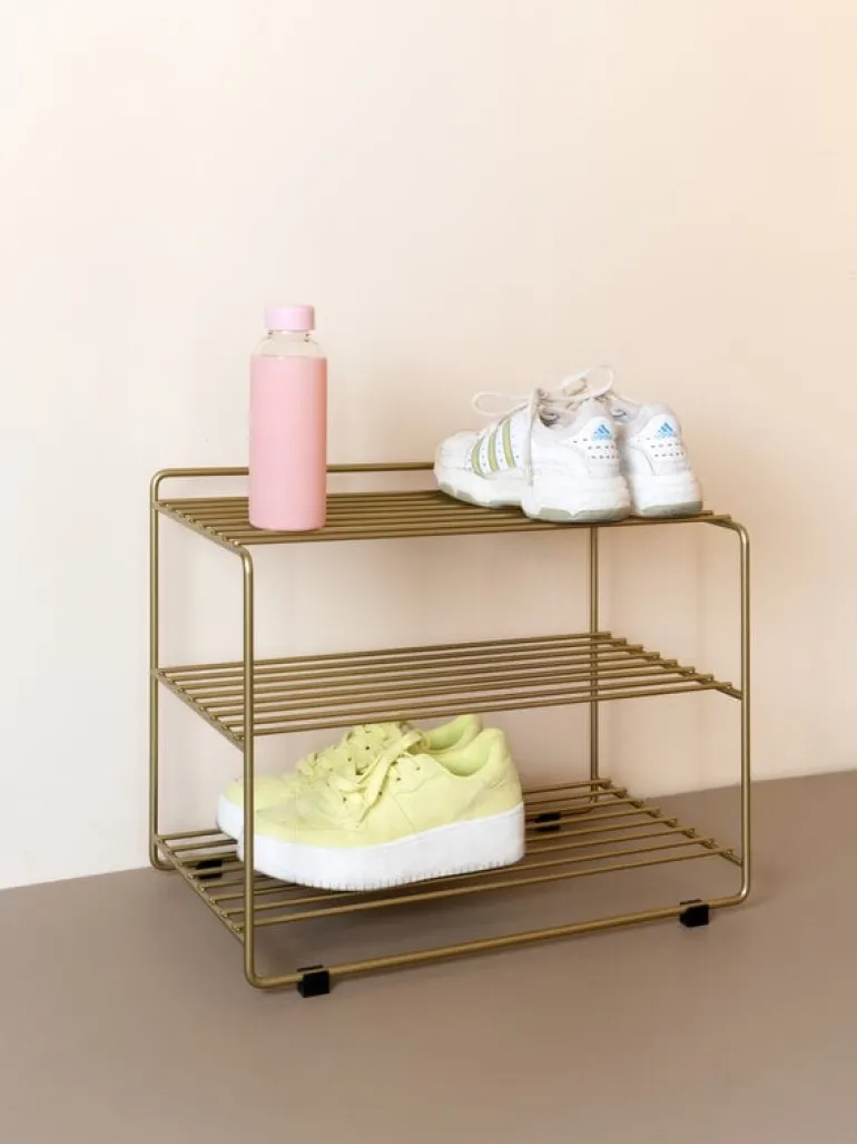 Maze Downtown shoe shelf, brass