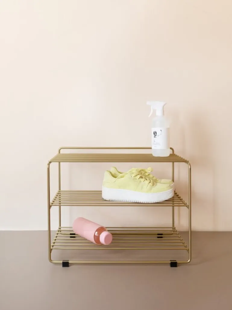 Maze Downtown shoe shelf, brass