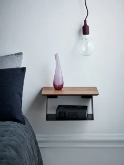 Maze Edgy Wood shelf, black - walnut