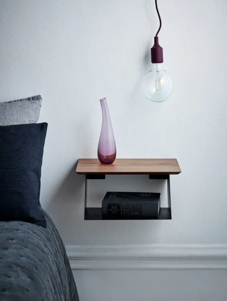 Maze Edgy Wood shelf, black - walnut