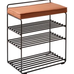 Maze Lower East Seat shelf, black - cognac