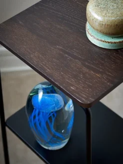 Maze Mixrack floor shelf, dark stained oak - black