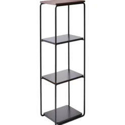 Maze Mixrack floor shelf, L, dark stained oak - black