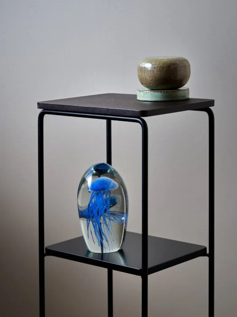 Maze Mixrack floor shelf, L, dark stained oak - black