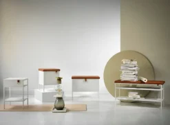 Maze Nancy bench, white - cognac