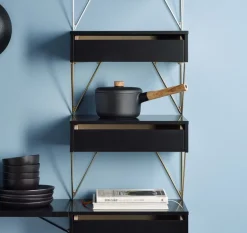 Maze Pythagoras L shelf, 80 x 27 cm, black