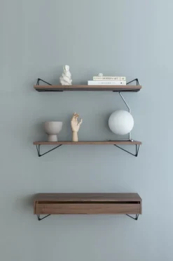 Maze Pythagoras L shelf, 80 x 27 cm, walnut