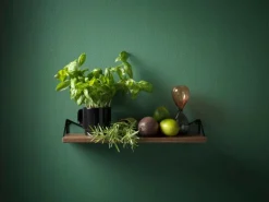 Maze Pythagoras XS shelf with brackets, walnut - black