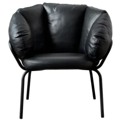 Maze Same Easy armchair, black - black leather