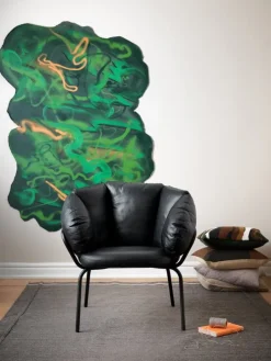 Maze Same Easy armchair, black - black leather