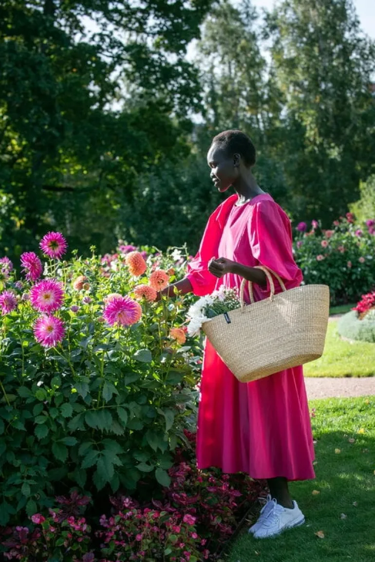 Mifuko Bolga market basket, M, natural