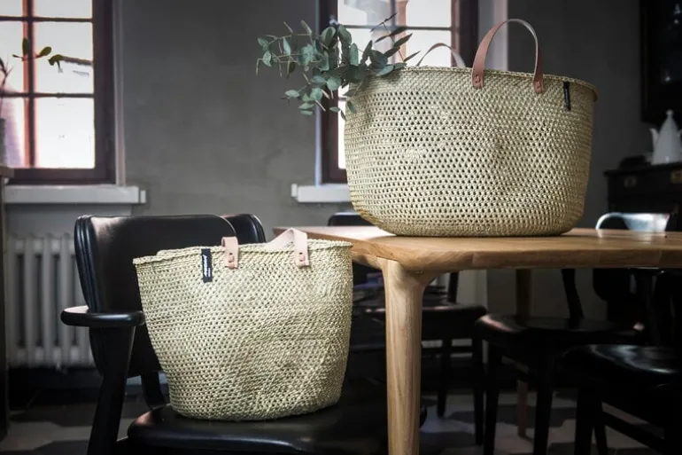 Mifuko Iringa market basket, M, natural