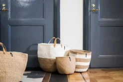 Mifuko Kiondo market basket, L, white - natural