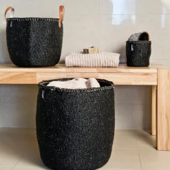 Mifuko Kiondo market basket, M, black