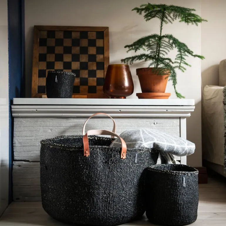 Mifuko Kiondo market basket, M, black